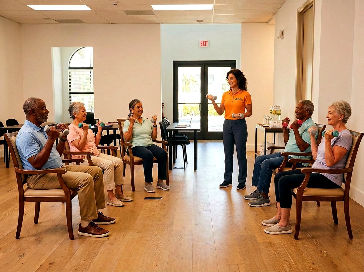 Open room used for seated exercise sessions