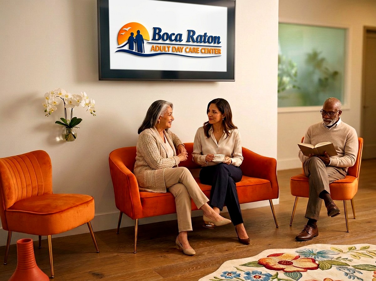 Lounge with sofa, armchairs and wall-mounted television