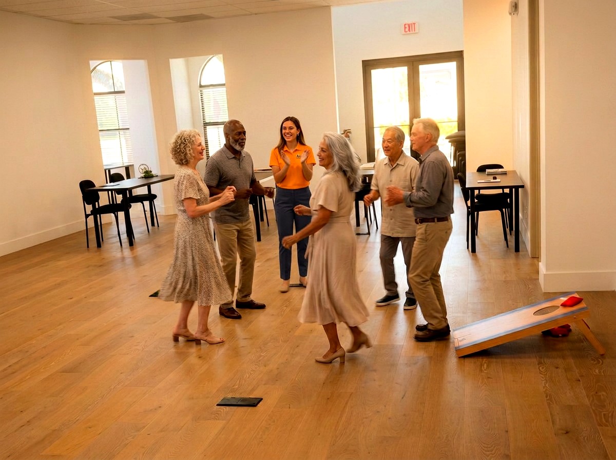 Open wood-floor room used for movement and dancing