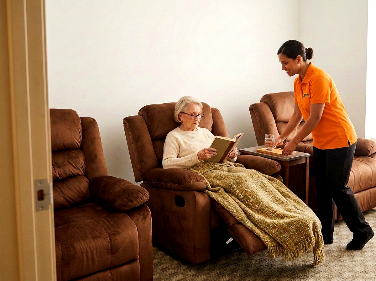 Quiet rest area with two recliners