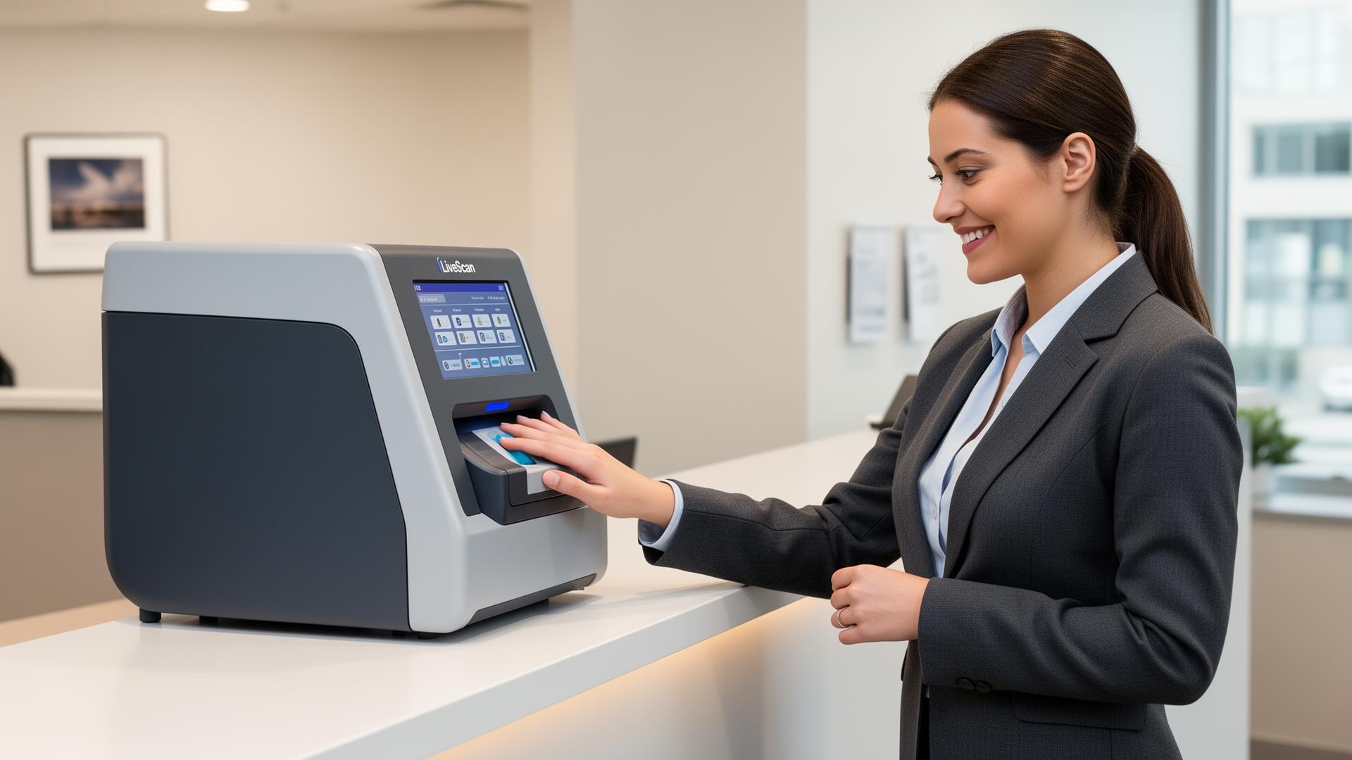 Live Scan Level II electronic fingerprinting in progress at our facility
